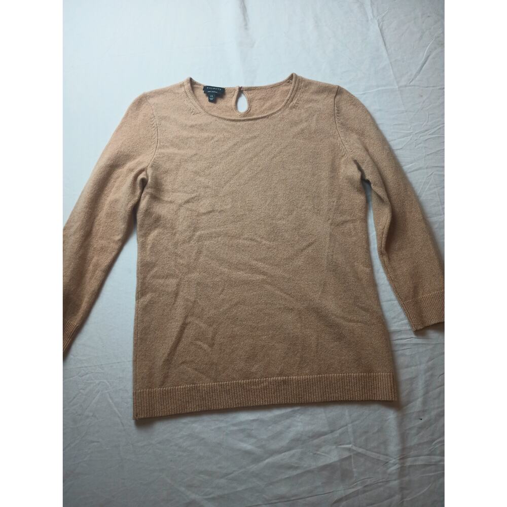Talbots Pure Cashmere Brown Pull over Sweater Jumper Women XS *flawed*‎